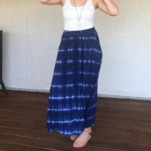 Boho tye dye maxi skirt